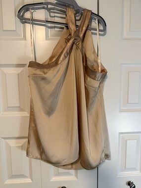 G by Guess Gold Satin Halter Tank Top